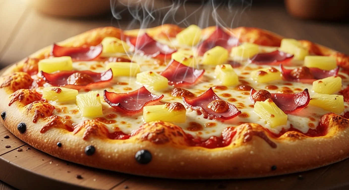 Papa Johns Super Hawaiian Pizza with pineapple and ham